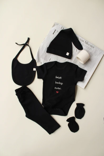 Baby Nakışlı 5li Yenidoğan Set - 4