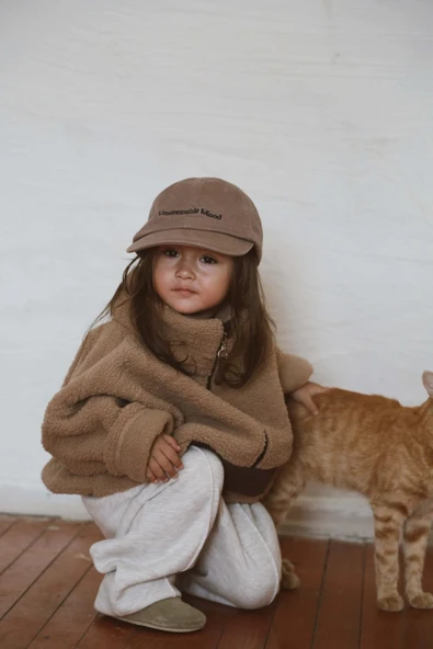 Sütlü Kahve Wellsoft Yarım Fermuar Çocuk Mont 1-6 Yaş - Resim 7