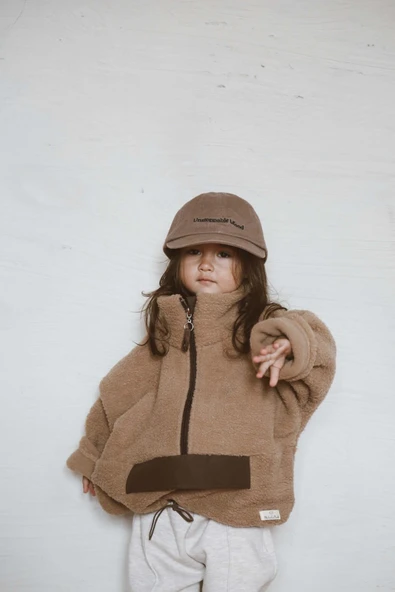 Sütlü Kahve Wellsoft Yarım Fermuar Çocuk Mont 1-6 Yaş - Resim 5