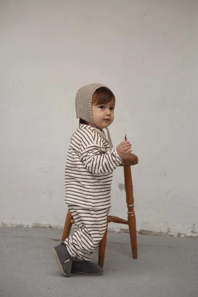 Kahverengi Çizgili Alt Üst Takım - 6