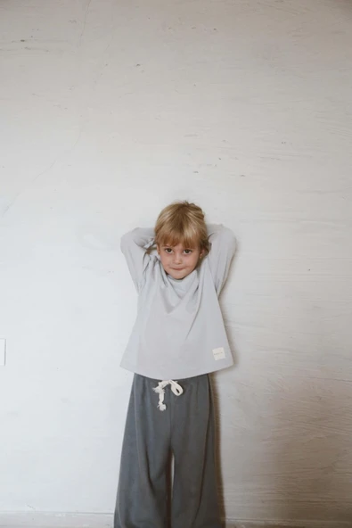 Gri Basic Uzun Kollu T-shirt - 6