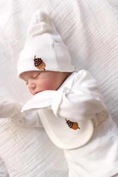 Palamut Nakışlı 5li Uzun Kollu Yenidoğan Set - Resim 2