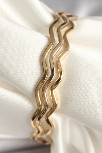 316L Çelik Gold Renk Ajda Model Kadın Bileklik - TJ-BB6877