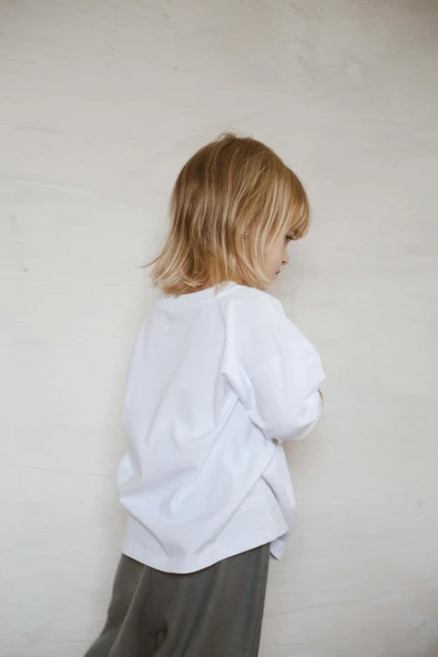 Beyaz Basic Uzun Kollu T-shirt - 6