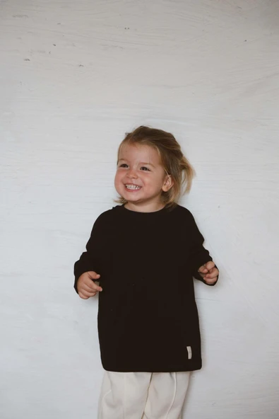 Siyah Basic Uzun Kollu T-shirt - 6