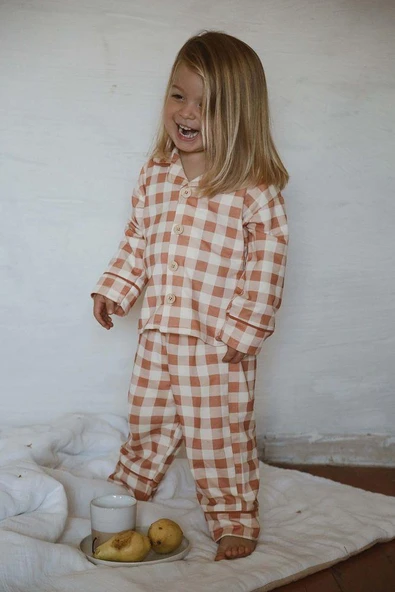 Ekoseli Bebek Çocuk Pijama Takımı