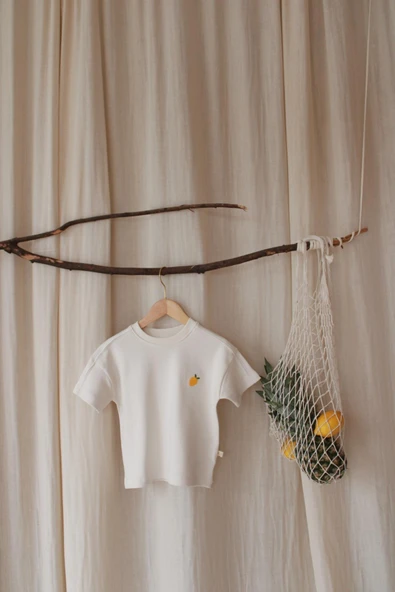 Limon Nakışlı Oversize T-shirt - Resim 7