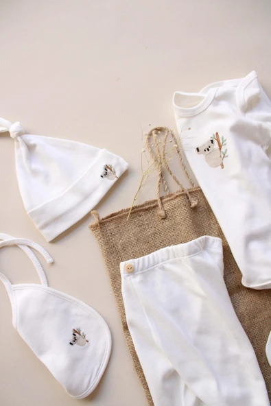 Koala Nakışlı 5li Uzun Kollu Yenidoğan Set - Resim 8