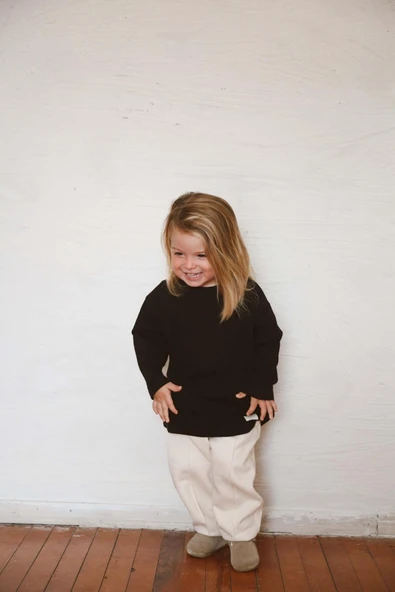 Siyah Basic Uzun Kollu T-shirt - 5