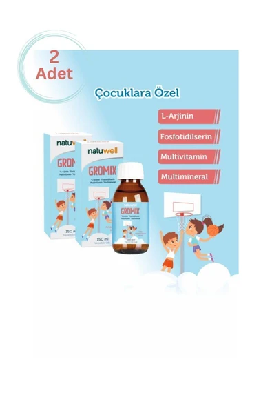 NATUWELL NATUWELL Gromix L-arjinin Fosfotidilserin Multivitamin Şurup 150ml 3 lü Paket