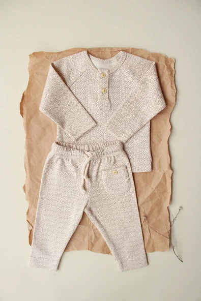 Taş Unisex Cepli Omuz Patlı Alt Üst Takım - 6