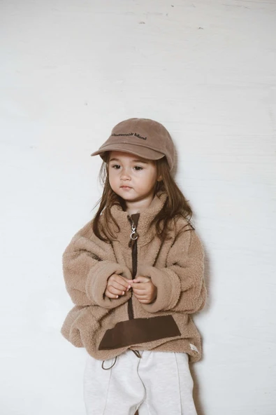 Sütlü Kahve Wellsoft Yarım Fermuar Çocuk Mont 1-6 Yaş - Resim 3