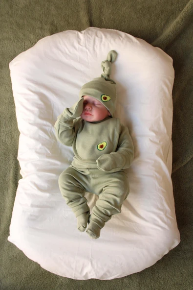 Avokado Nakışlı 5li Uzun Kollu Yenidoğan Set - Resim 5