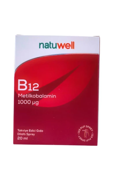 NATUWELL NATUWELL B12 Metilkobalamin 1000 Mcg Dilaltı Sprey 20 ml