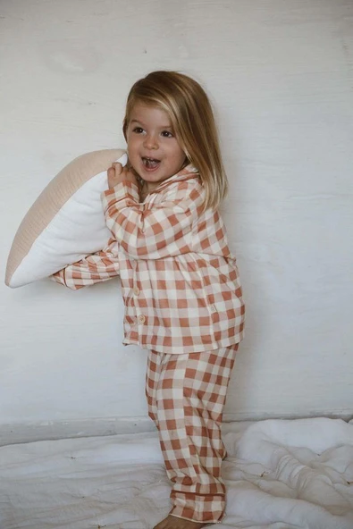 Ekoseli Bebek Çocuk Pijama Takımı - 5