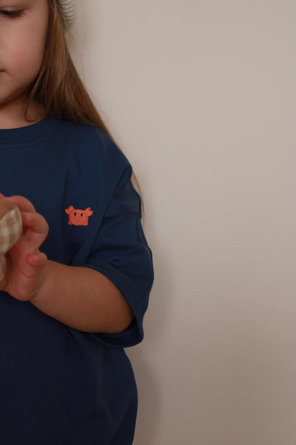 Yengeç Nakışlı Oversize T-shirt - 6