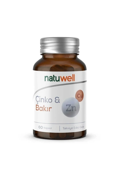 NATUWELL NATUWELL Çinko - Bakır Takviye Edici Gıda 60 Kapsül 8683873980321