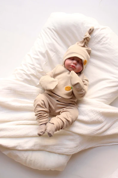 Ananas Nakışlı 5li Uzun Kollu Yenidoğan Set - 2