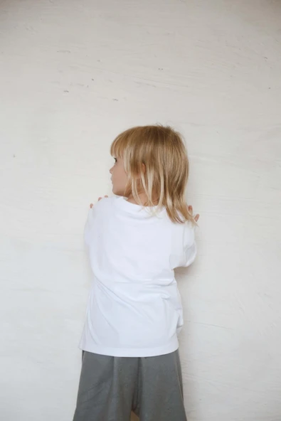 Beyaz Basic Uzun Kollu T-shirt - 2