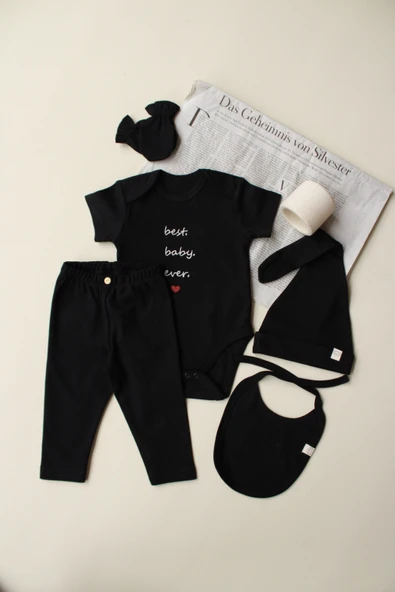 Baby Nakışlı 5li Yenidoğan Set