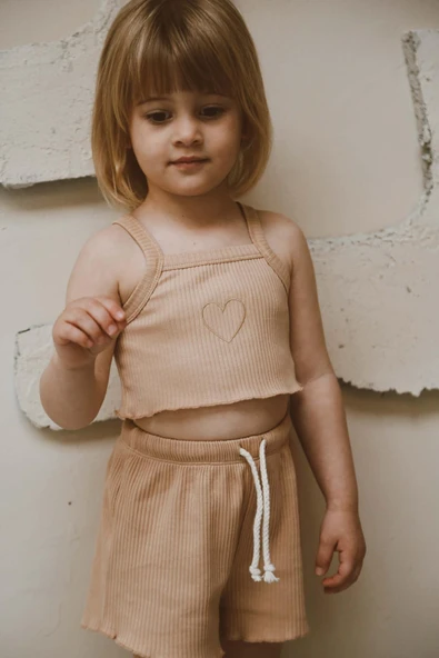 Kalpli Askılı Crop ve Şortlu Takım - Resim 5