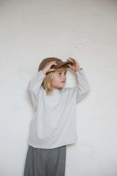 Gri Basic Uzun Kollu T-shirt - 8