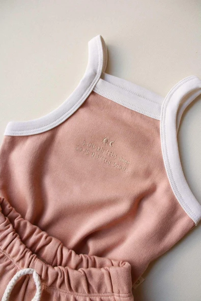 Sütlü Kahve Askılı Şortlu Takım - Resim 8