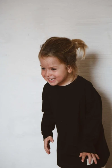 Siyah Basic Uzun Kollu T-shirt - 2