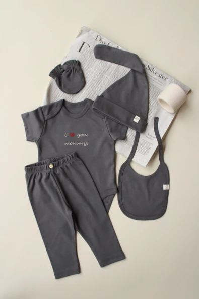 Mom Nakışlı 5li Yenidoğan Set - 2