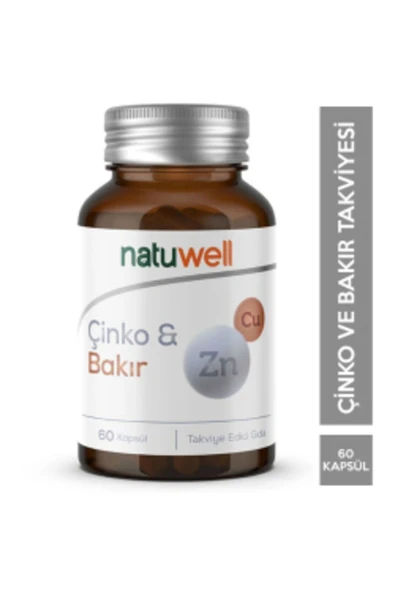 NATUWELL NATUWELL STD Natuwell Çinko Bakır 60 Kapsül ( TEKLİDİR )