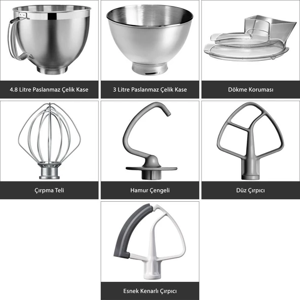 KitchenAid Artisan 5KSM175PSEWH White 4.8 Litre Stand Mikser - 5