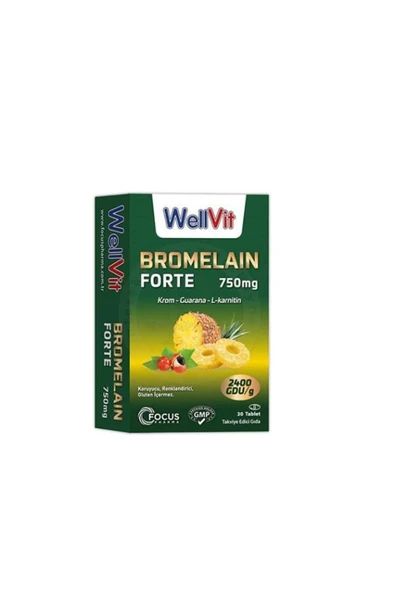 FOCUS PHARMA FOCUS PHARMA Wellvit Bromelain Forte 30 Tablet