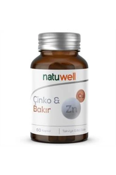 NATUWELL NATUWELL Çinko - Bakır Takviye Edici Gıda 60 Kapsül 8683873980321