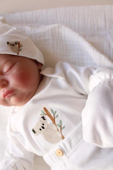 Koala Nakışlı 5li Uzun Kollu Yenidoğan Set - Resim 2
