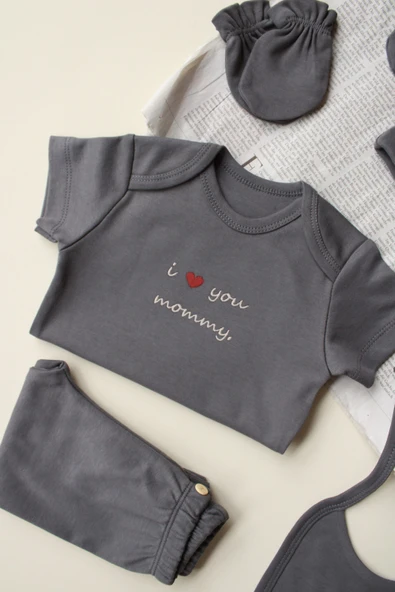 Mom Nakışlı 5li Yenidoğan Set - 5