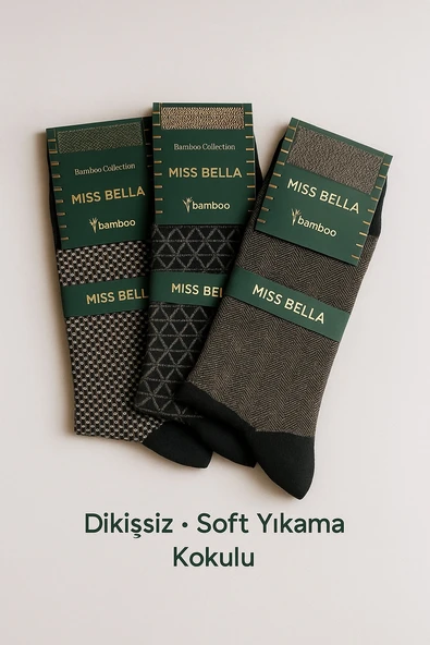Missbella Bambu Desenli Erkek Çorap 6 ADET - 2