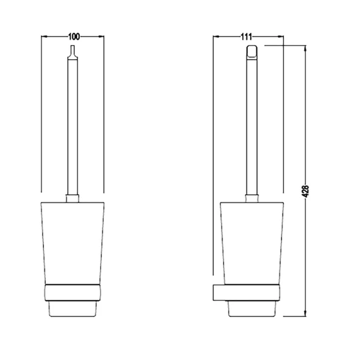 Bocchi Verona Tuvalet Fırçalık Krom 3004-0004 - Resim 2