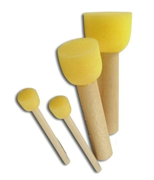 Brons Sünger Ponpon Fırça Seti 4Lü - 2 set