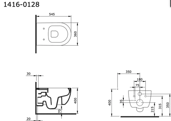 BOCCHİ 1416-002-0128 V-TONDO RIMLESS KLOZET VE KAPAK M BEYAZ - 3