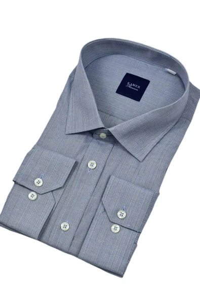 Erkek Büyük Beden Uzun Kol Gömlek 3613 BGL-ST04388 - Resim 6