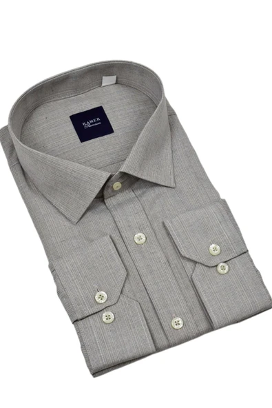 Erkek Büyük Beden Uzun Kol Gömlek 3613 BGL-ST04388 - Resim 5