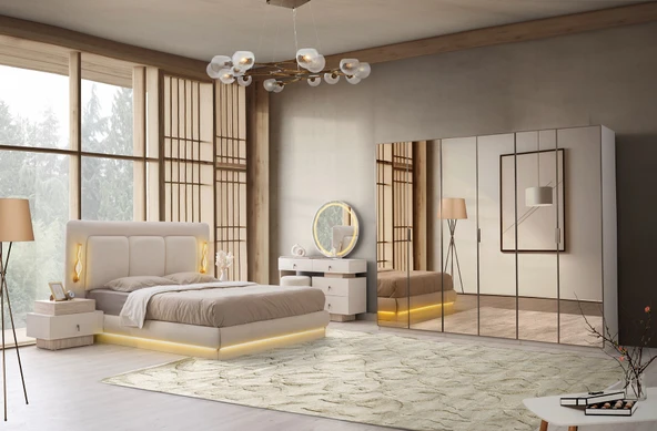 AMAZON MDF BAZALI YATAK ODASI TAKIMI ürün görseli 1