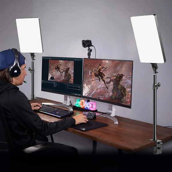 Gdx P300TS BiColor Profesyonel Youtuber 80W İkili Masaüstü Yayıncı Işık Seti