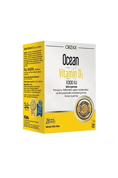 Ocean Vitamin D3 1000 IU 20Ml Sprey - SKT: 03/2027