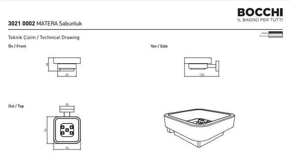 Bocchi Matera Sabunluk Krom 3021-0002 - Resim 2