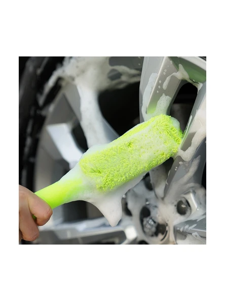Araba Oto Yıkama Saplı Mikrofiber Süngerli Jant Fırçası - 6