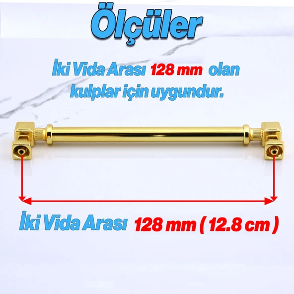 Talas 128 mm Kulp Gold Altın Mobilya Çekmece Mutfak Dolabı Dolap Kapak Kulplar Kulb Kulp - 4