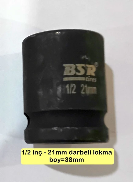 Darbeli Lokma 1/2" -21mm Boy 38mm, 1 Adet