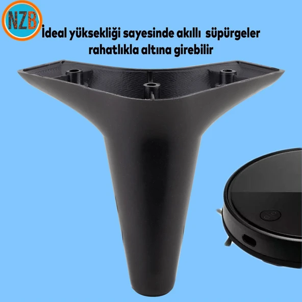Mobilya Koltuk Kanepe Tv Ünitesi Yükseltme Destek Ayağı 12 cm Siyah Ayakları 20'li Set - Resim 6