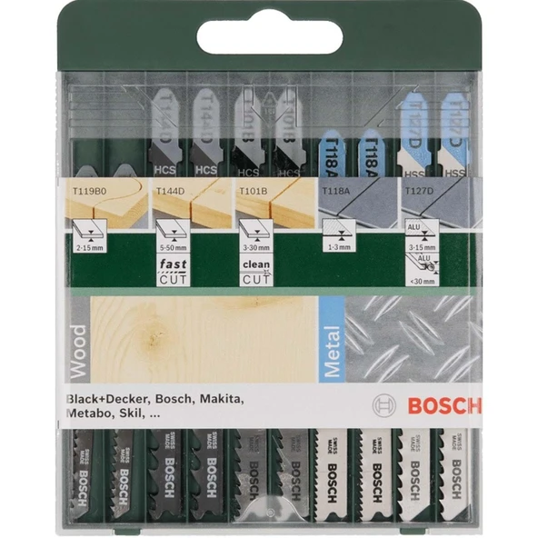 BOSCH DIY Ahşap&Metal Dekupaj Bıçağı Seti 10lu - 2